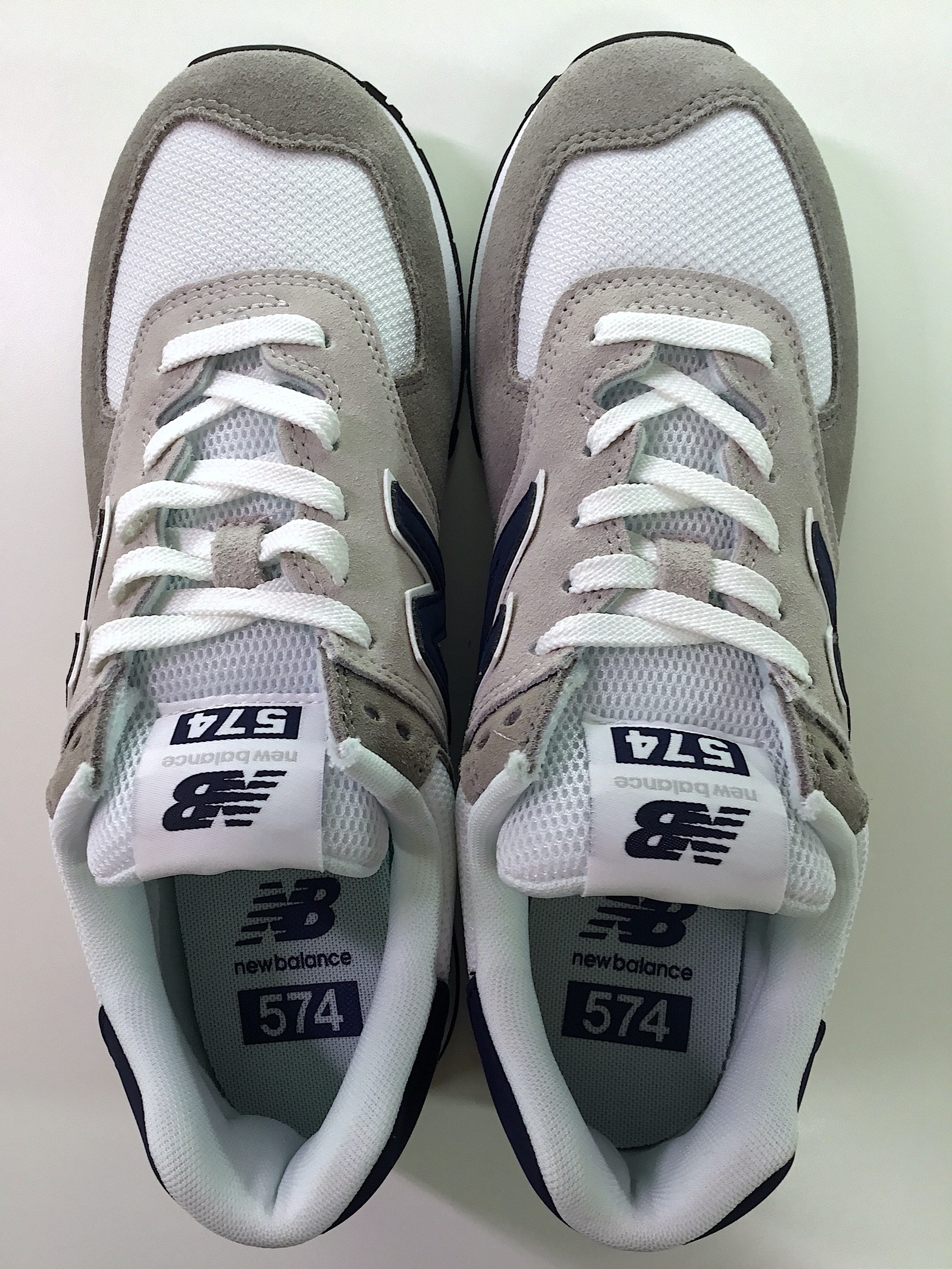 New Balance ML574 EAG White Navy above